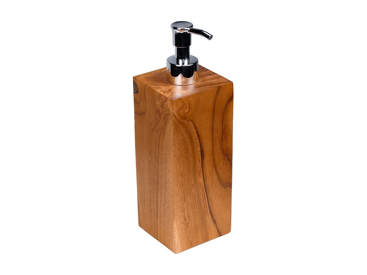 Lot de 2 distributeurs à savon carrés L. 6 cm en bois de teck – RIV
