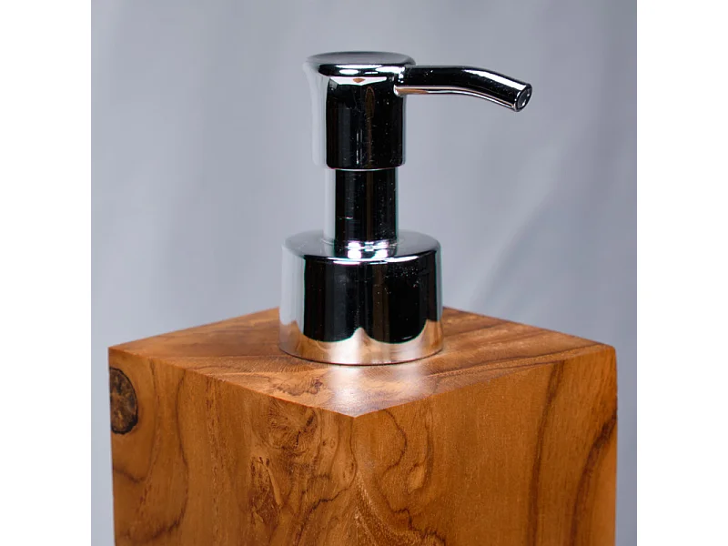 Lot de 2 distributeurs à savon carrés L. 6 cm en bois de teck – RIV