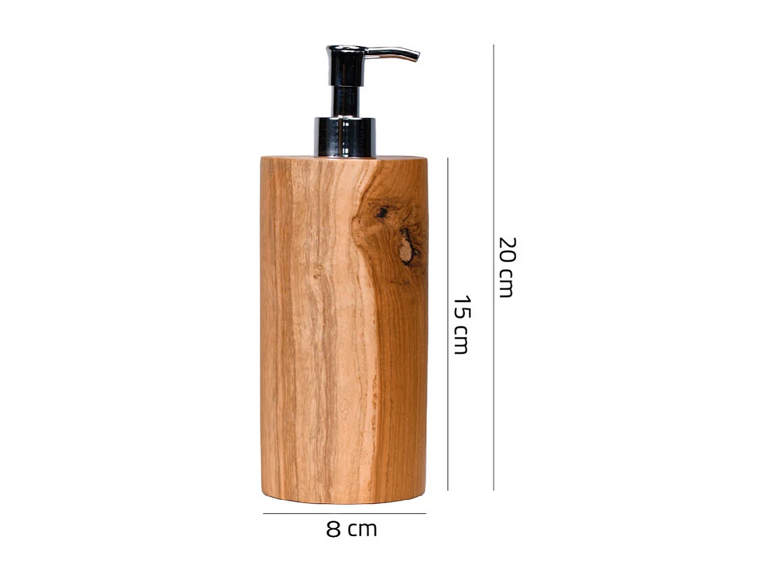 Lot de 2 distributeurs à savon ronds D. 8 cm en bois de teck – YEN