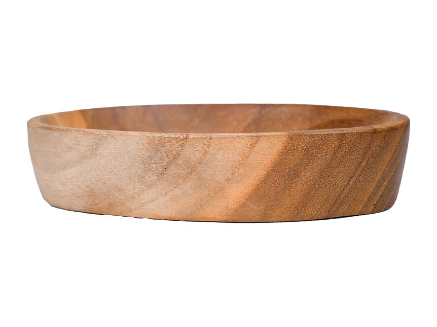 Lot de 2 porte-savons ovales en bois de teck au design naturel – CIRI