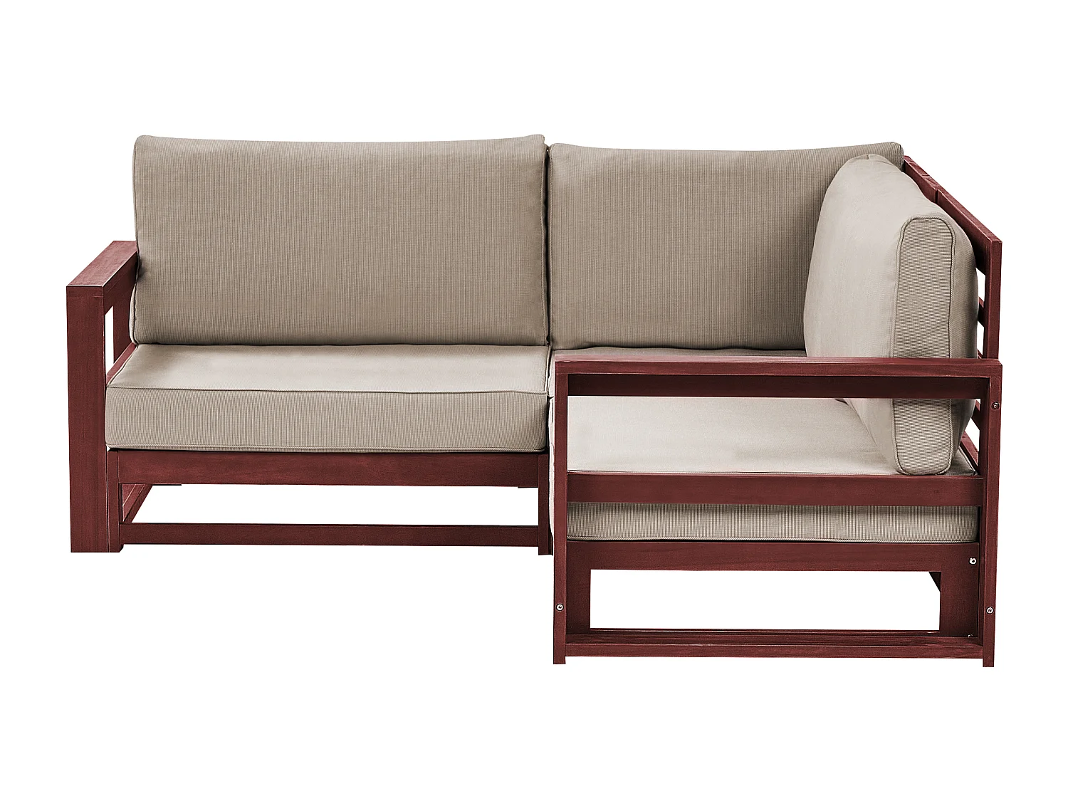 Divano angolare da giardino 2 posti TIMOR Modulare Legno d'acacia Rosso scuro