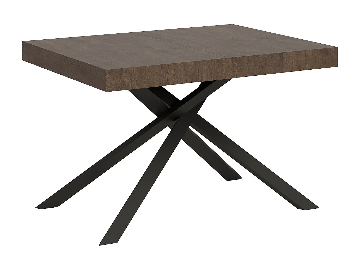 Table extensible 120/204x80 cm Karida noyer pieds anthracite