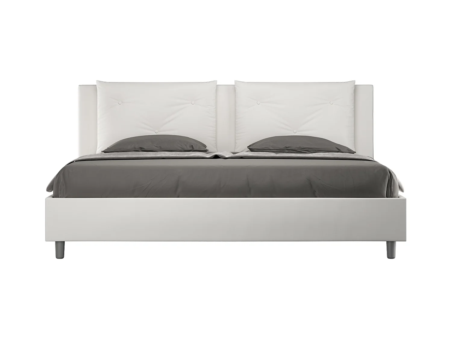 Letto senza rete imbottito 180x210 similpelle bianco Appia