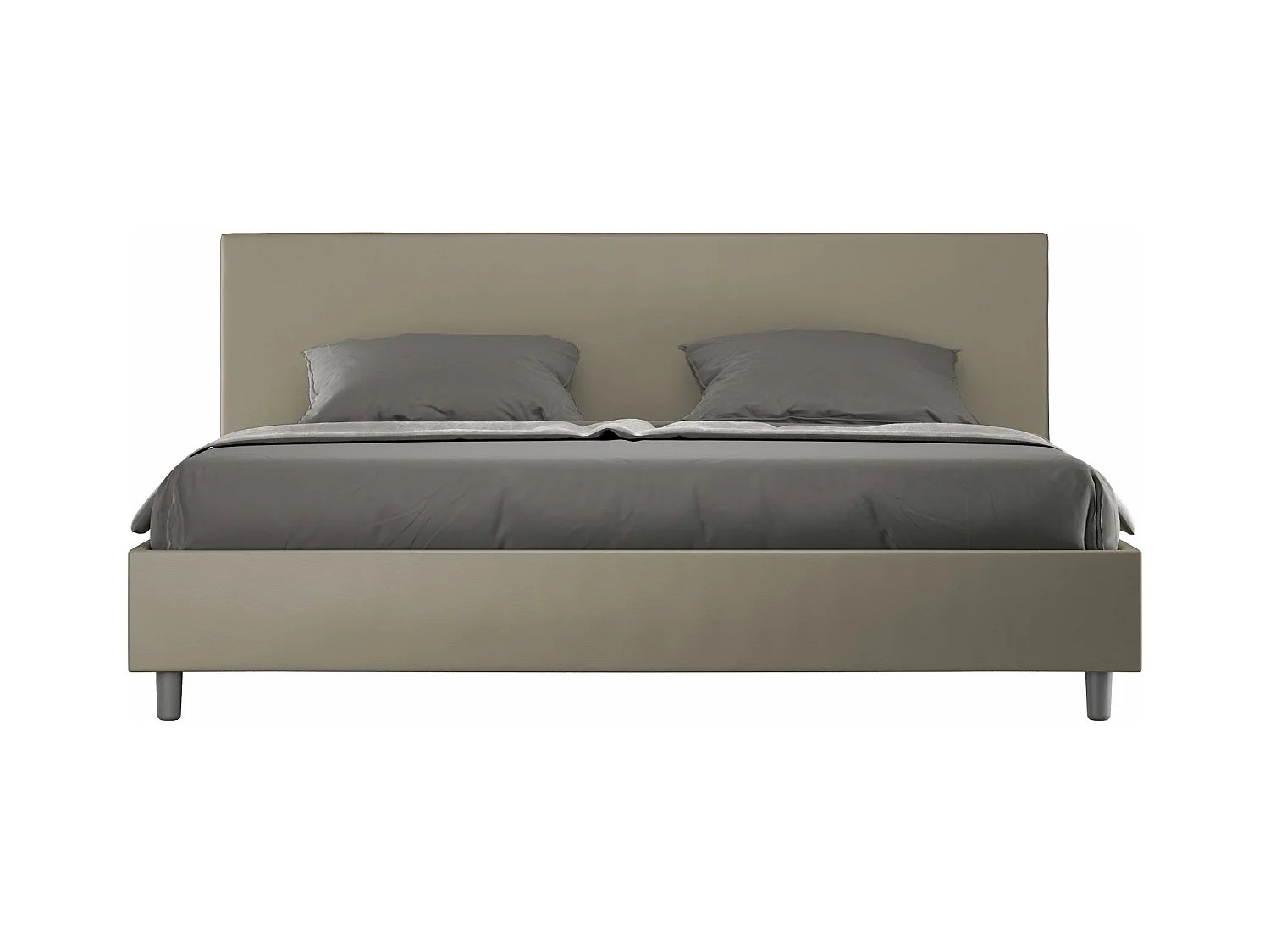 Lit avec sommier rembourrée 180x190 similicuir cappuccino Adele