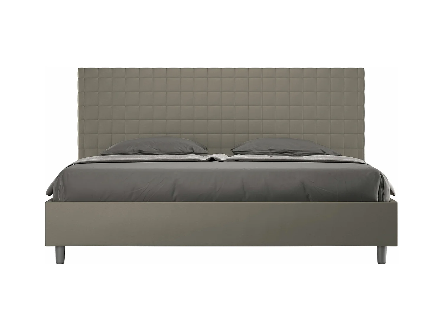 Letto con rete imbottito 180x190 similpelle cappuccino Sunny