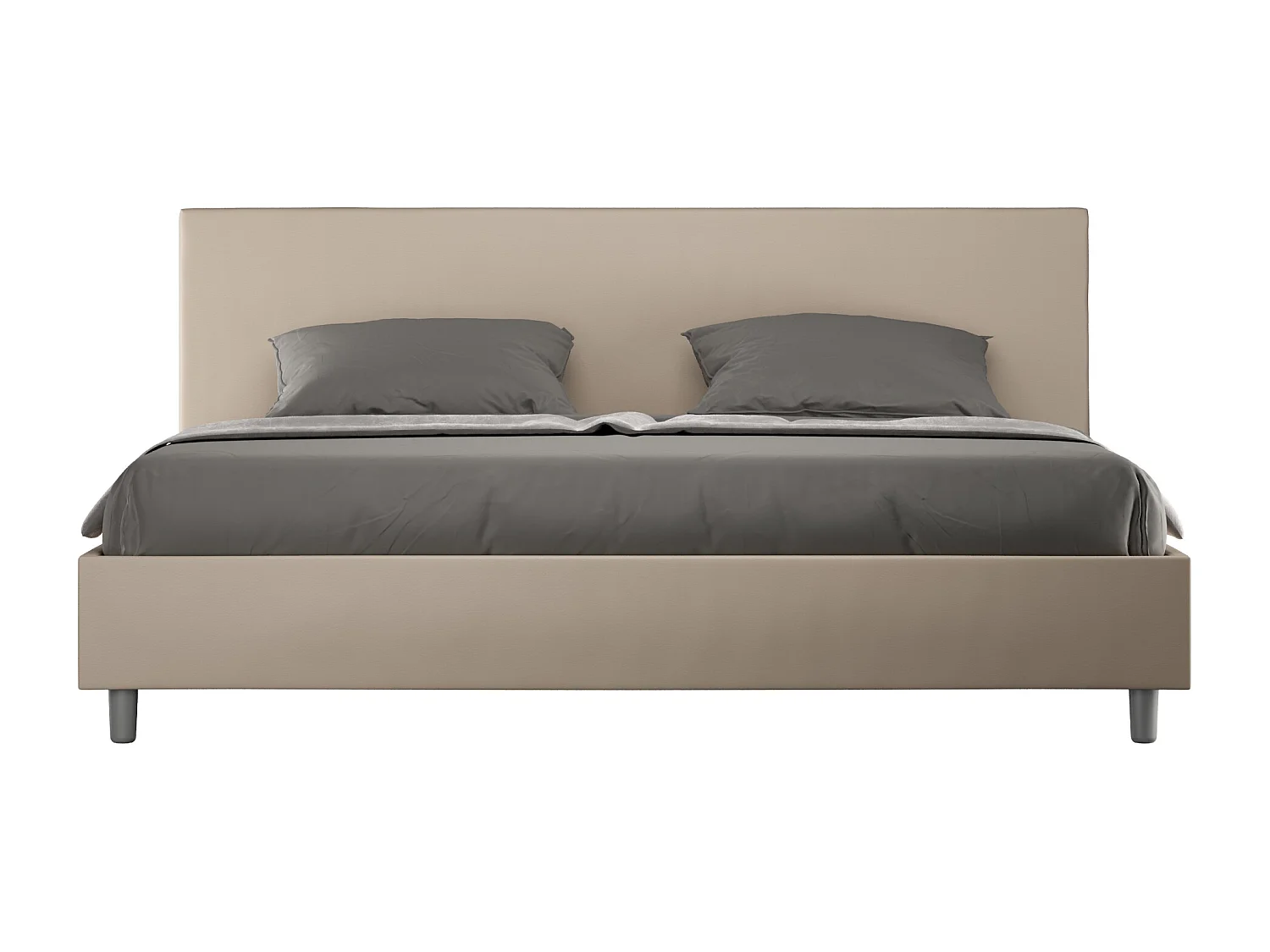 Adele duifgrijs kunstlederen bed met gewatteerde bodem 200x210