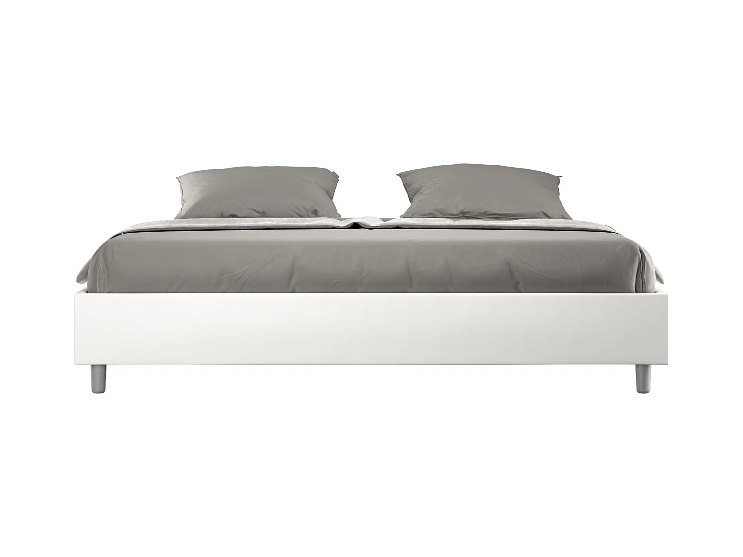 Agora kunstleer bedframe-Kleur Wit-Slapen 200x200cm-Versie met boxspring