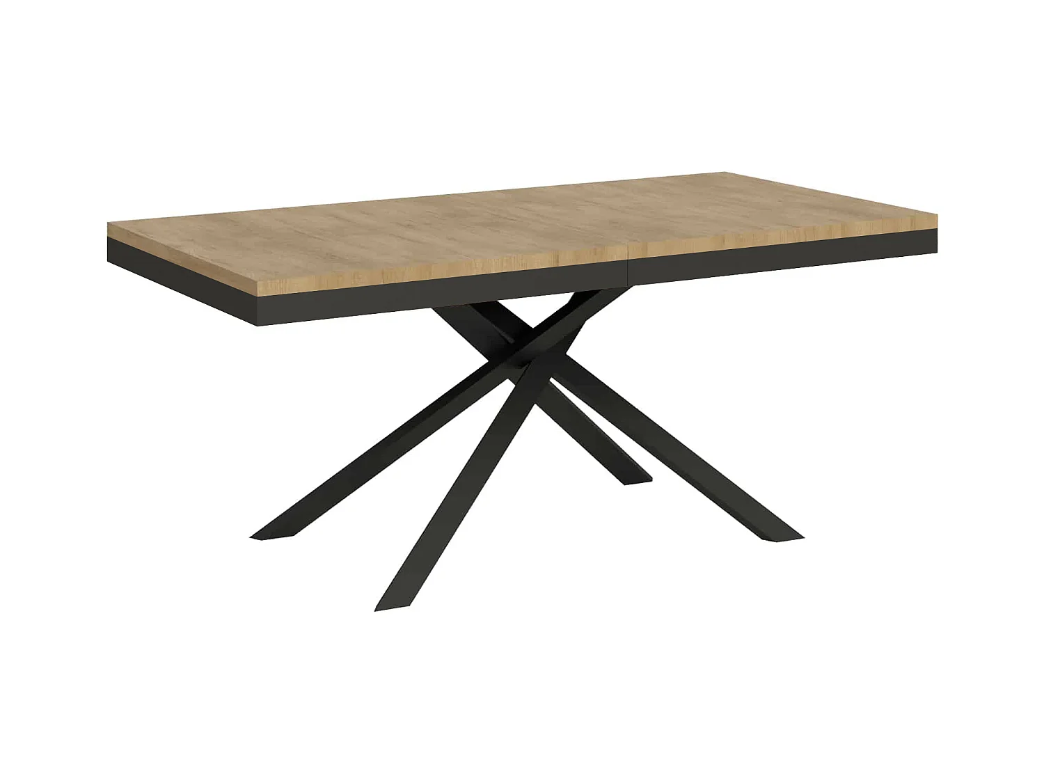 Table extensible 90x180/440 cm Karida Evolution chêne nature cadre anthracite