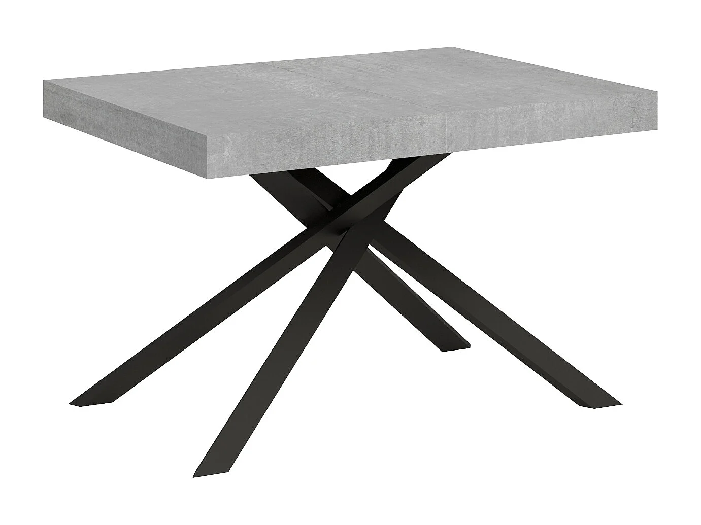 Uitschuifbare tafel 120/224x90 cm Karida cement met antraciete poten