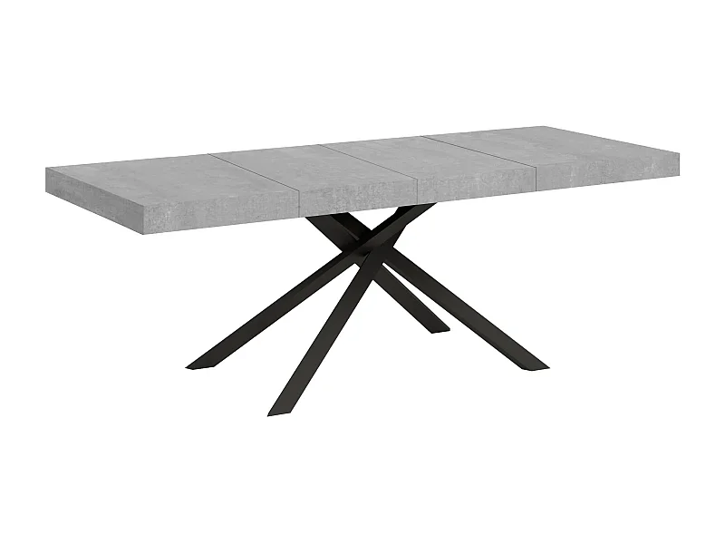 Mesa extensible 90x180/284 cm Karida Premium cemento patas antracita