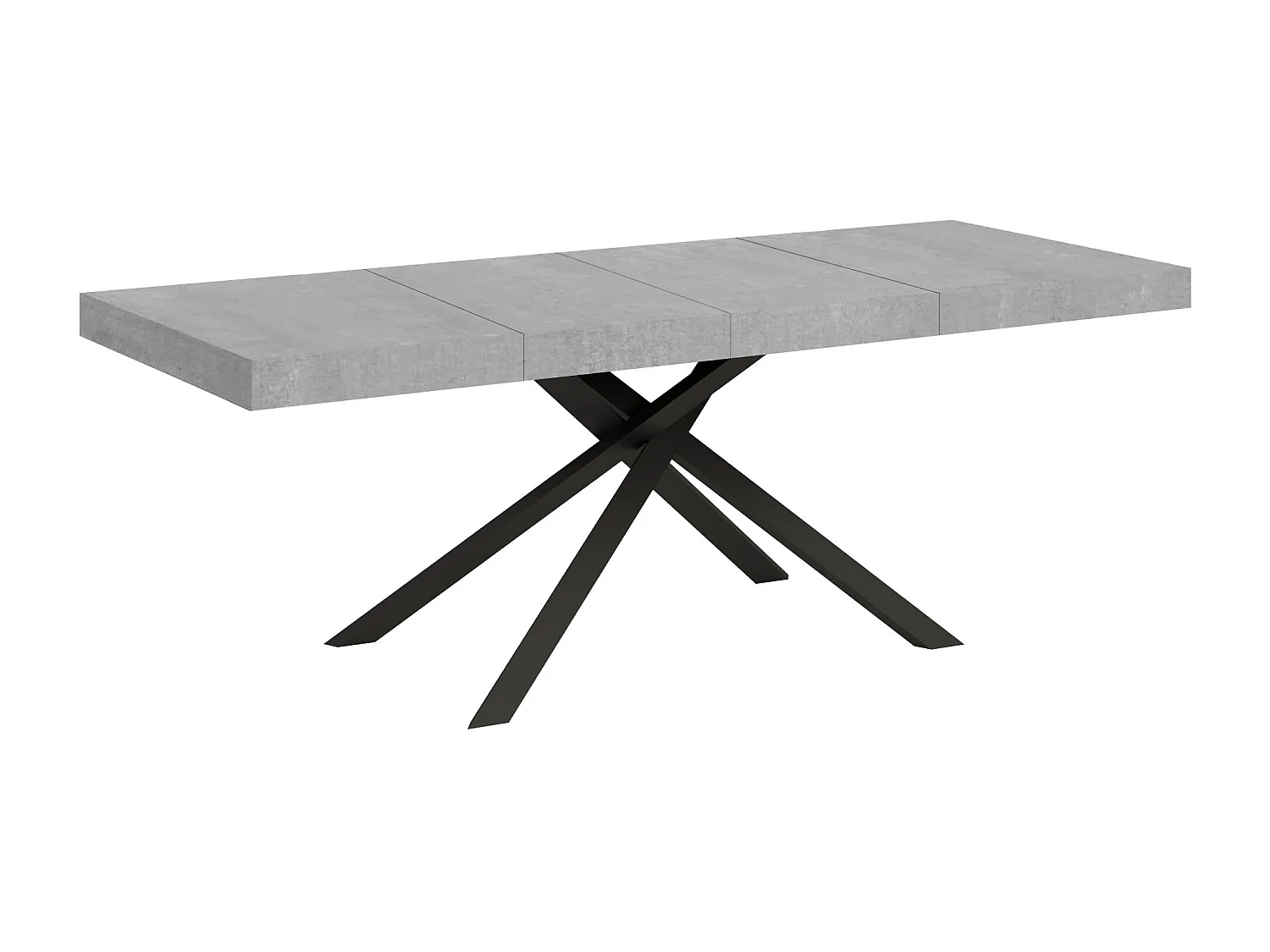 Table extensible 90x180/284 cm Karida Premium gris béton pieds anthracite