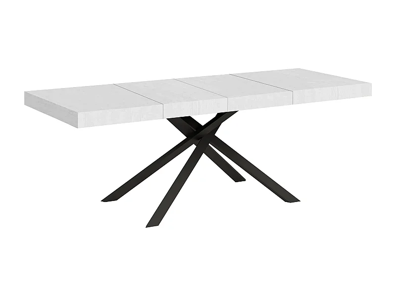 Mesa de jantar extensível 90x180/284 cm Karida Premium cinza branca pernas antracite