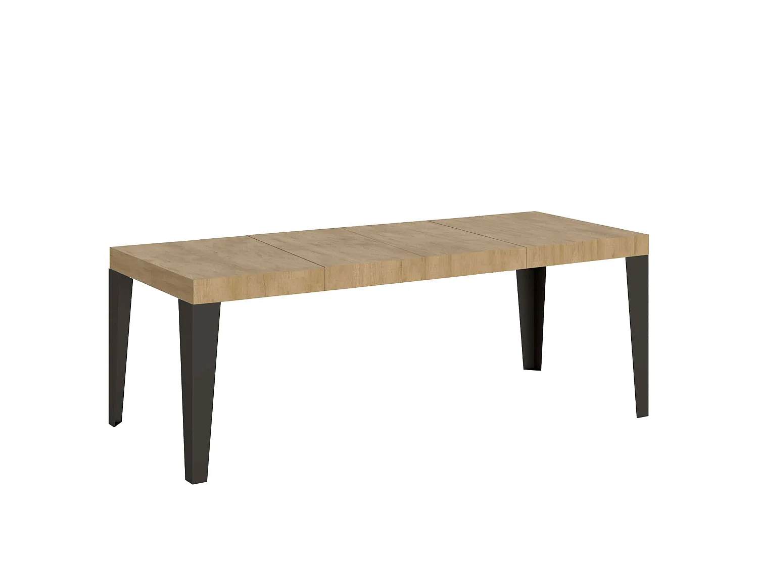 Udtræksbord 90x160/264 cm Flame Premium Naturlig Eg med antracit stel