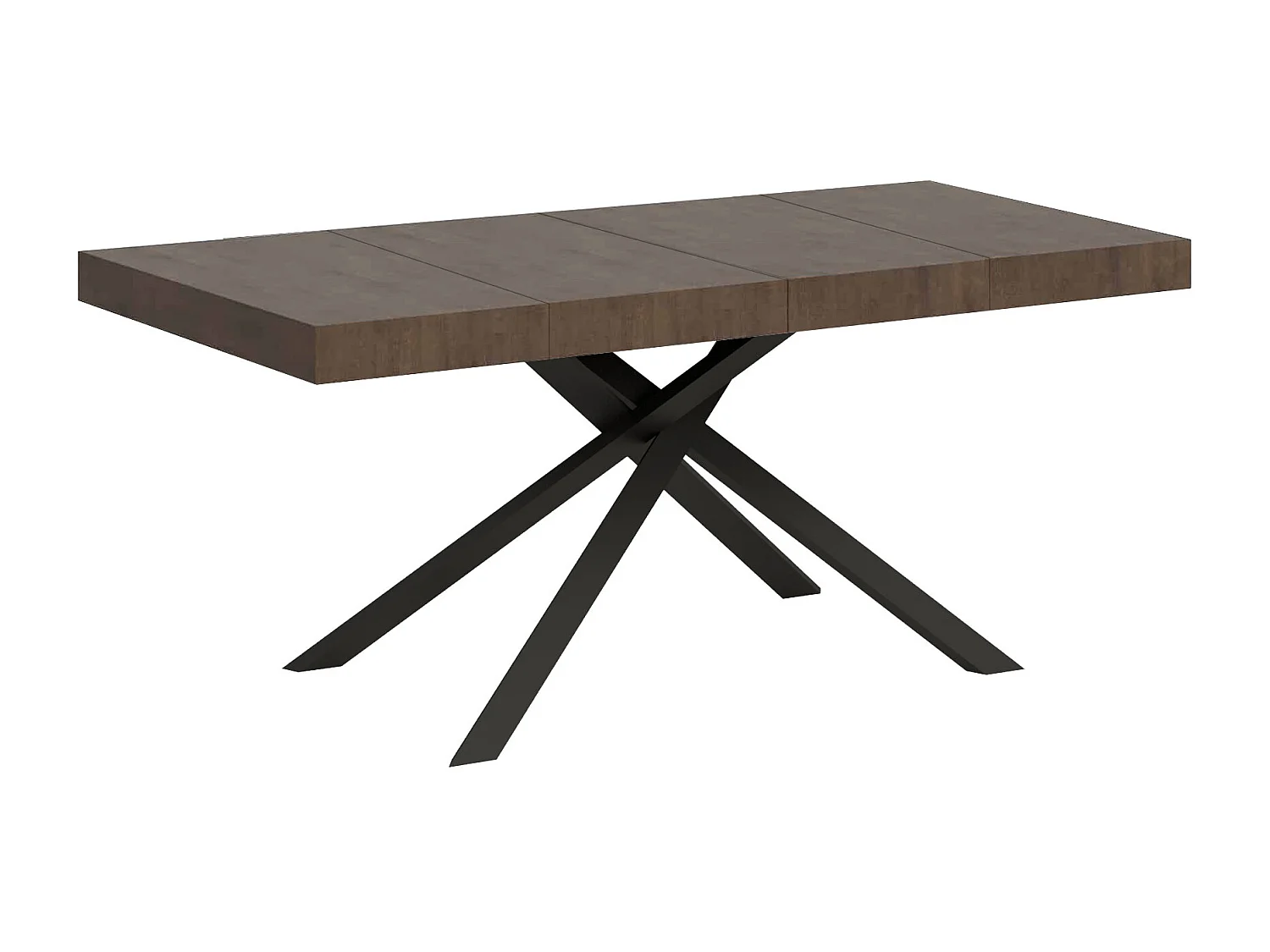 Table extensible 160/264x90 cm Karida Premium noyer pieds anthracite