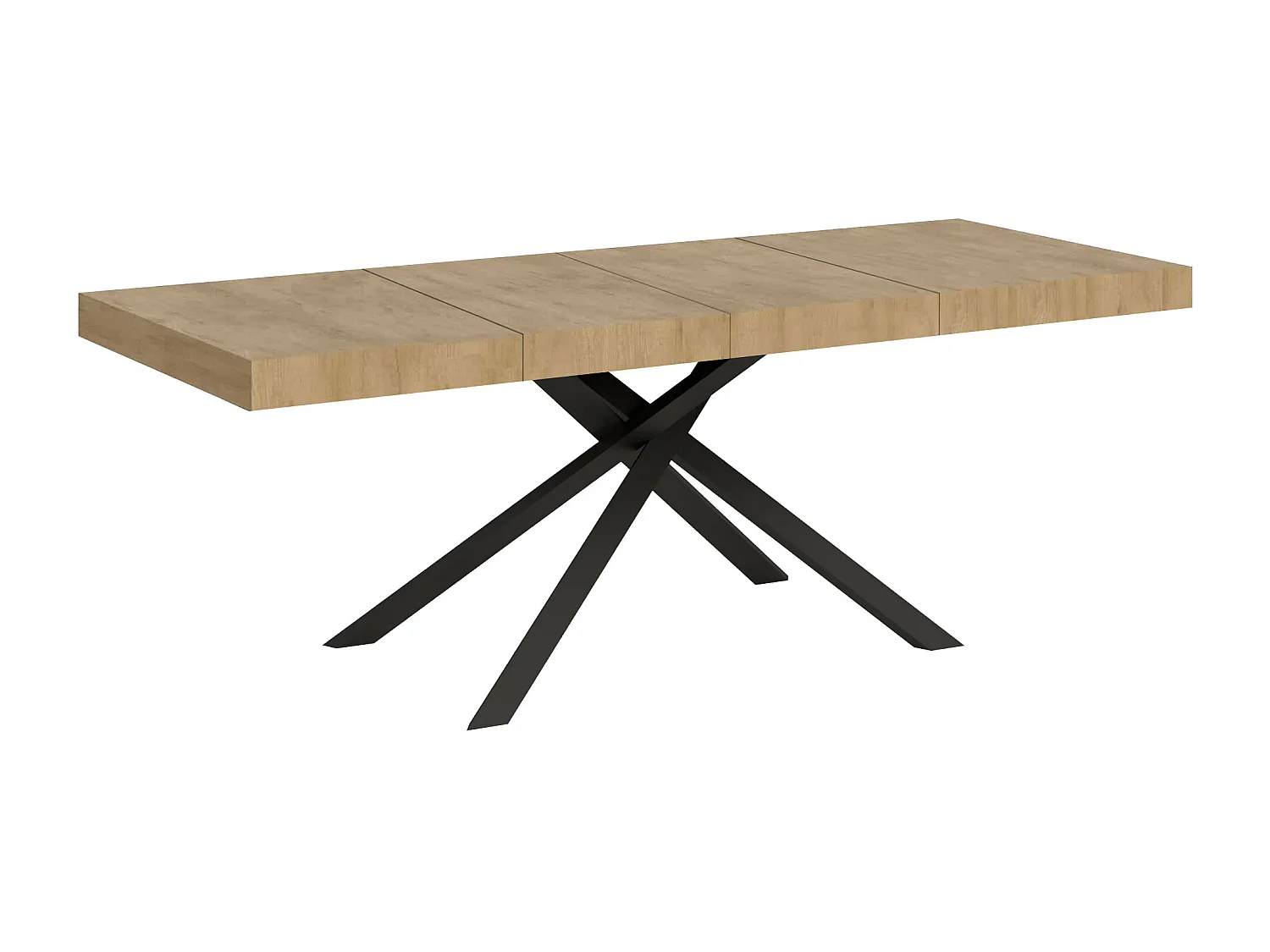 Table extensible 180/284x90 cm Karida Premium chêne nature pieds anthracite