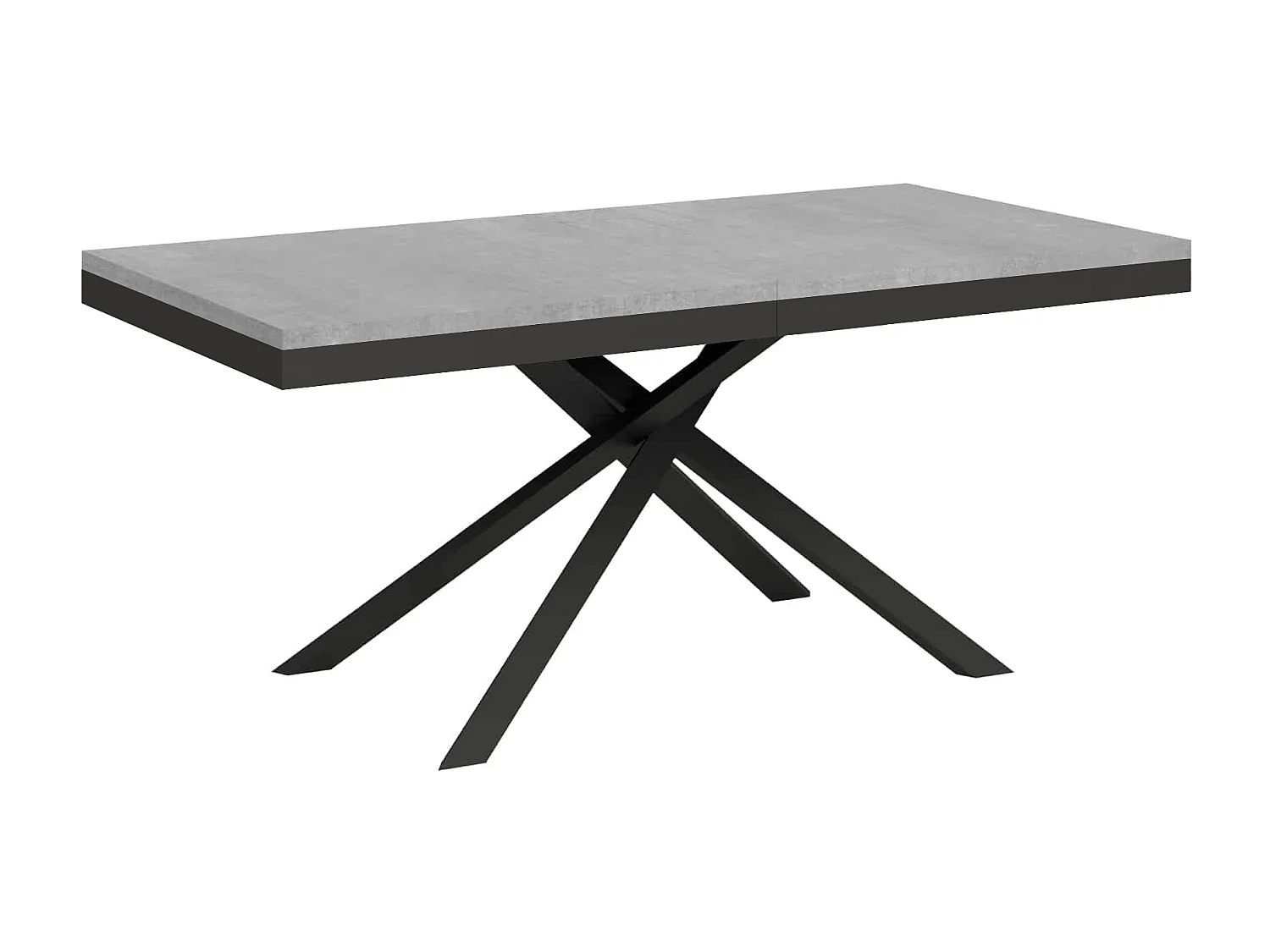 Table extensible 90x180/440 cm Karida Evolution gris béton cadre anthracite
