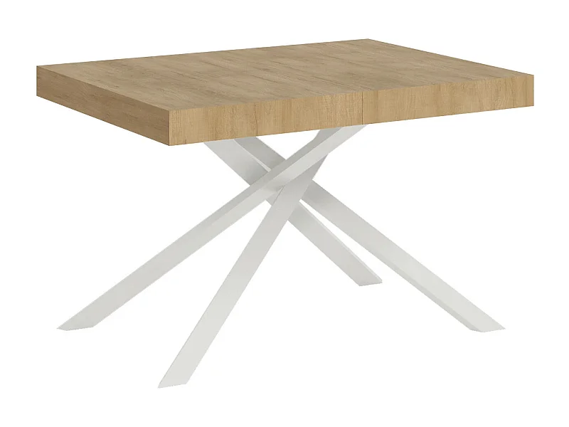 Uitschuifbare tafel 90x130/390 cm Karida natuur eiken frame wit