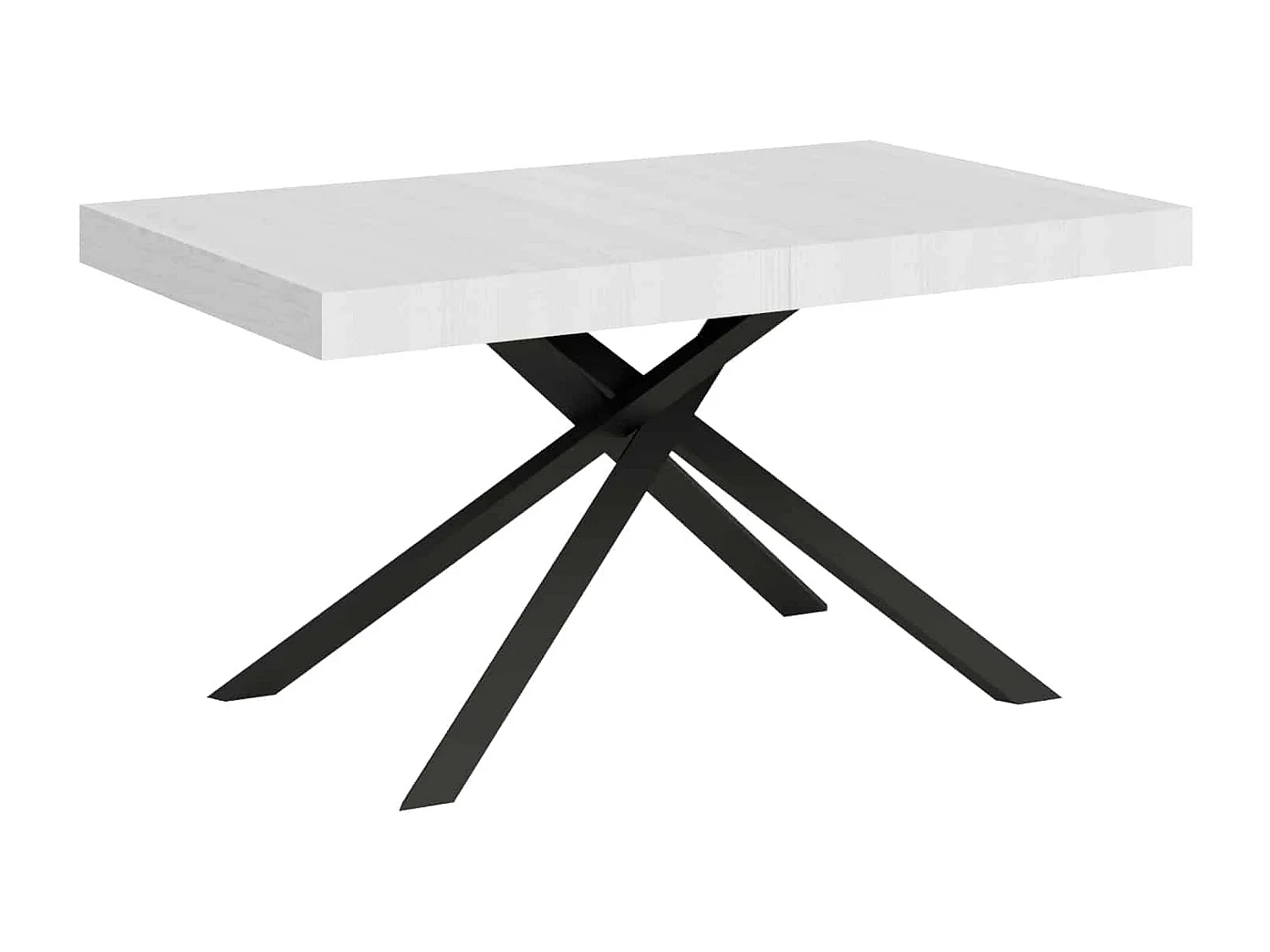 Table extensible 140/400x90 cm Karida frêne blanc pieds anthracite