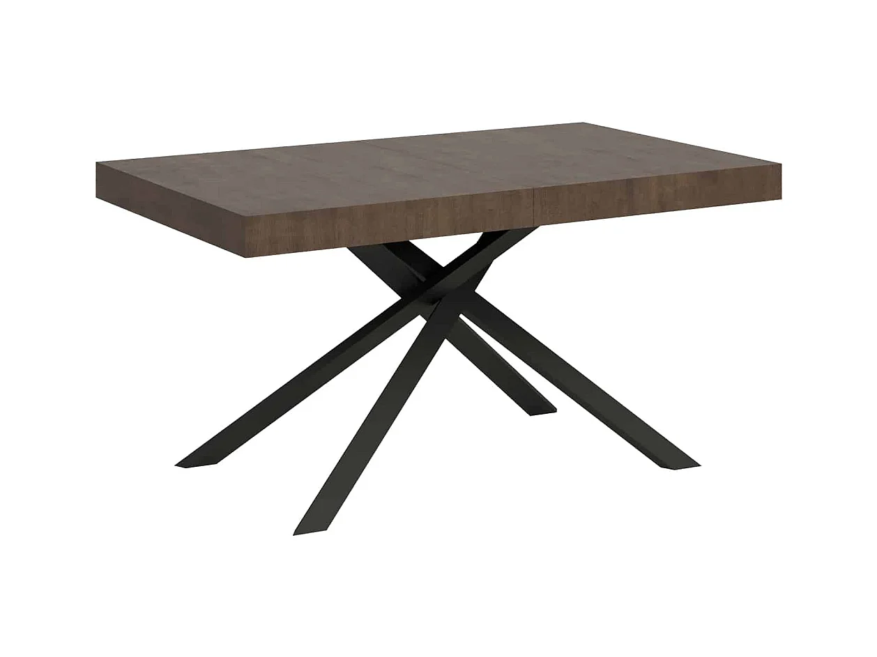 Mesa de jantar extensível 90x140/400 cm Karida nogueira pernas antracite