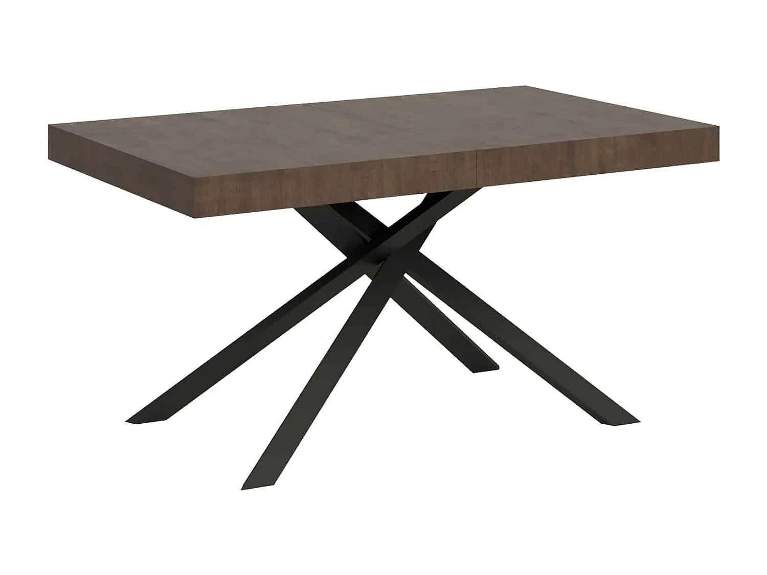 Uitschuifbare tafel 140/400x90 cm Karida walnoot met antraciete poten
