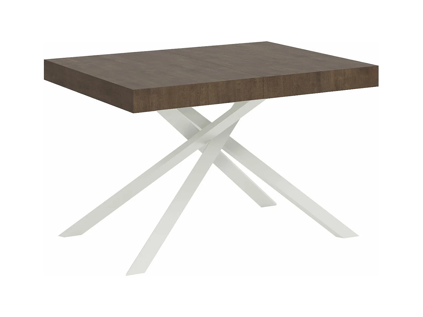 Uitschuifbare tafel 90x120/224 cm Karida walnoot frame wit