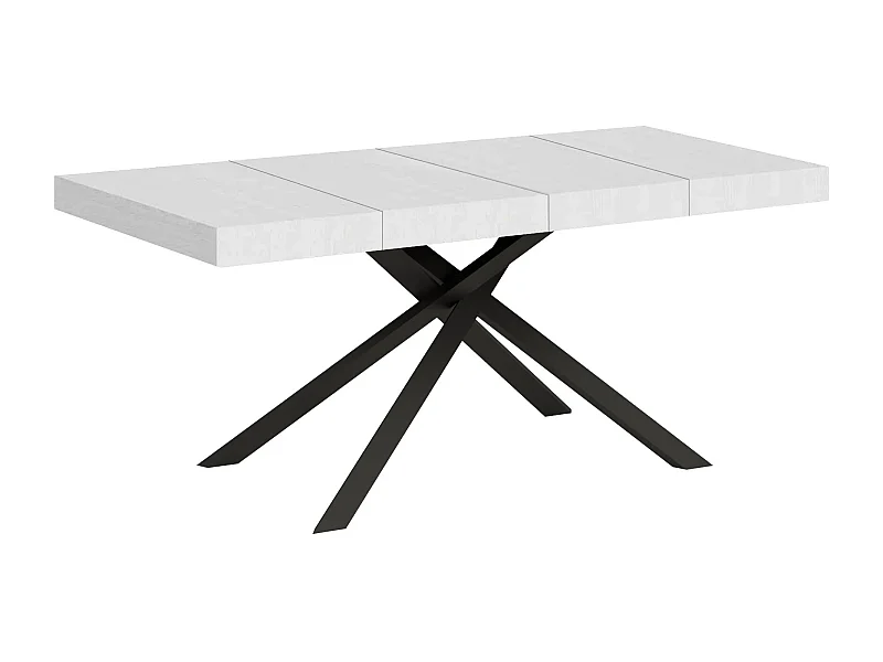 Mesa extensible 90x160/264 cm Karida Premium fresno blanco patas antracita