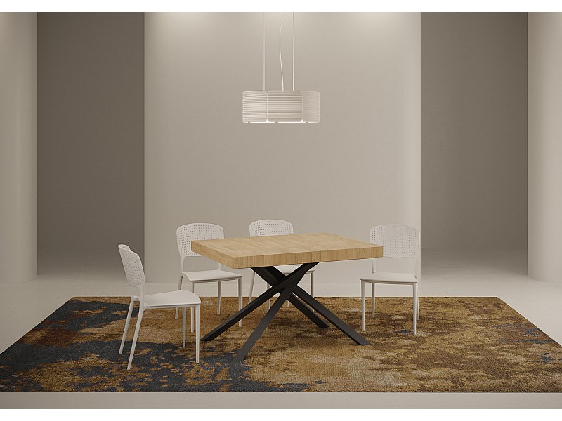 Mesa extensible 130/234x90 cm Karida Premium roble natural patas antracita