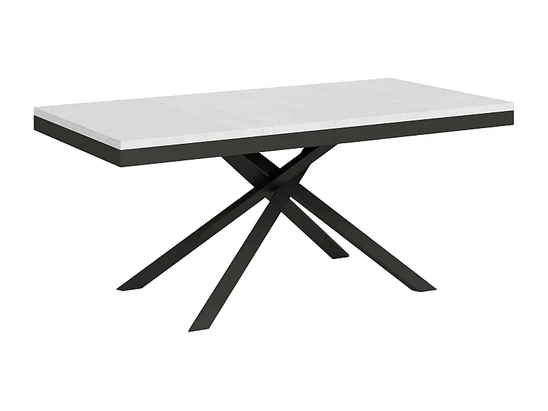Mesa de jantar extensível 90x180/284 cm Karida Evolution cinza branca quadro antracite