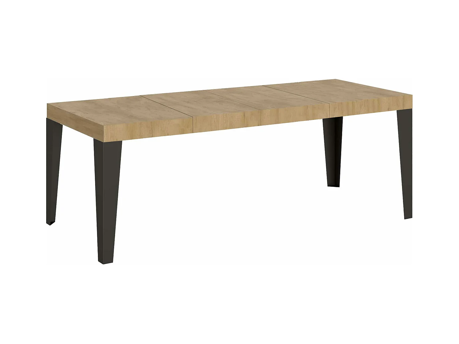 Table extensible 90x180/284 cm Flame Premium Chêne Nature cadre Anthracite