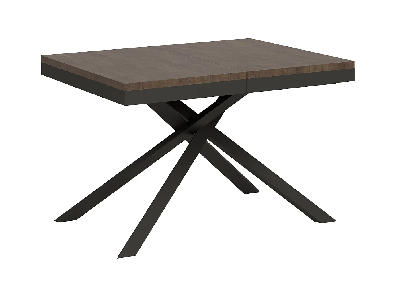Table extensible 90x120/224 cm Karida Evolution noyer cadre anthracite