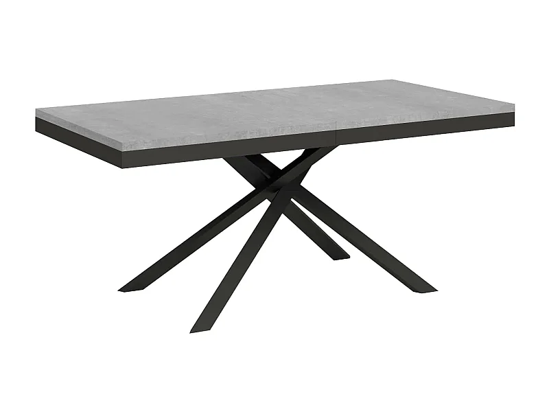 Mesa extensible 90x180/284 cm Karida Evolution cemento estructura antracita