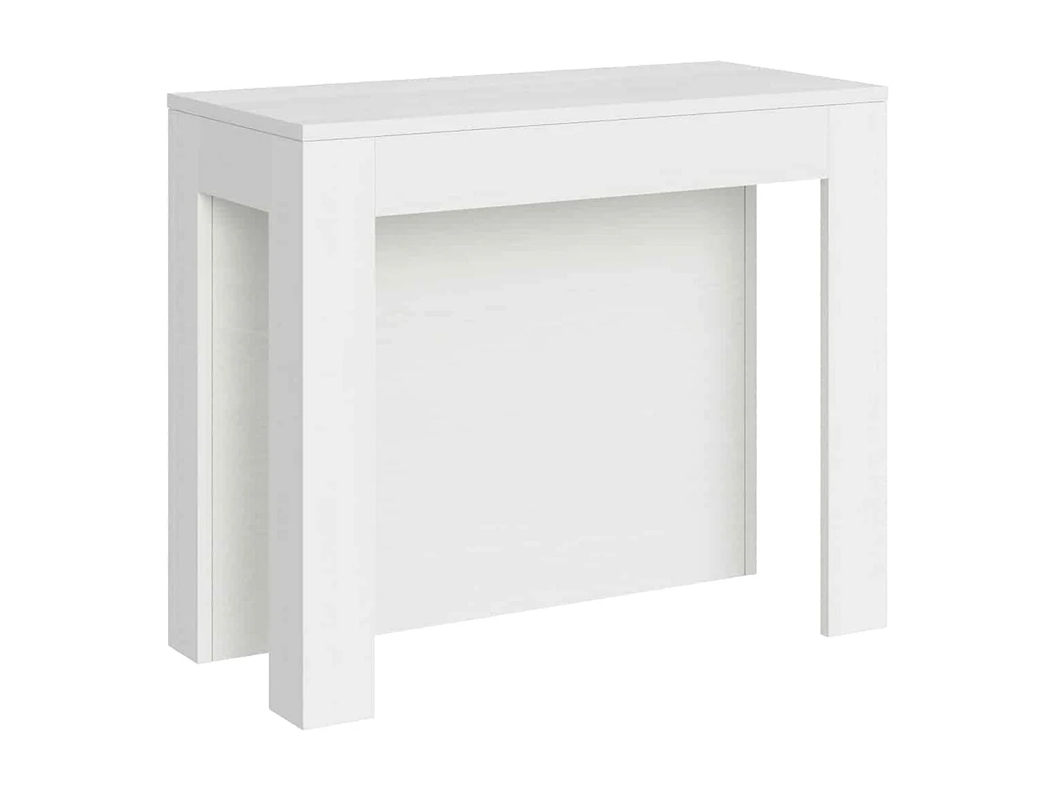 Uitschuifbare sidetable 90x42/290 cm Cayman eiken wit interne verlengstukken