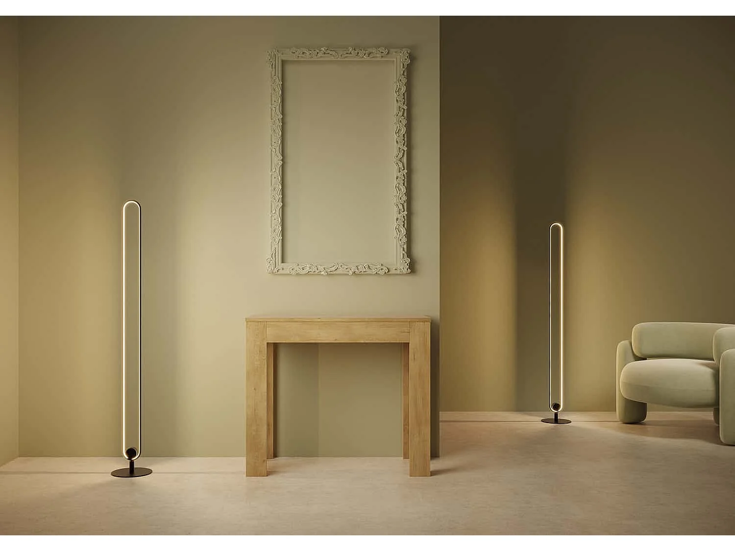 Mesa consola extensível 90x42/302 cm Bora carvalho natural