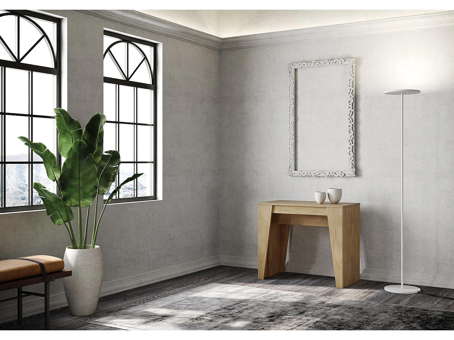 Uitschuifbare sidetable 90x48/204 cm Anvar Small natuur eiken