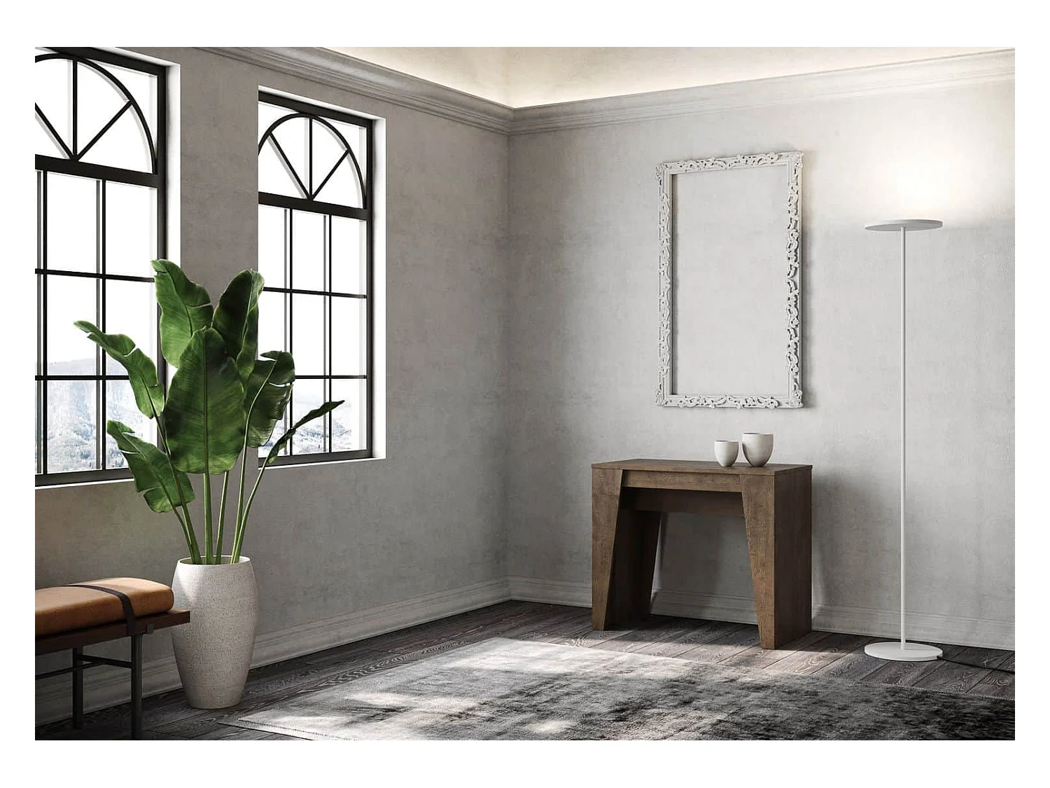 Console extensible 90x48/204 cm Anvar Small noyer