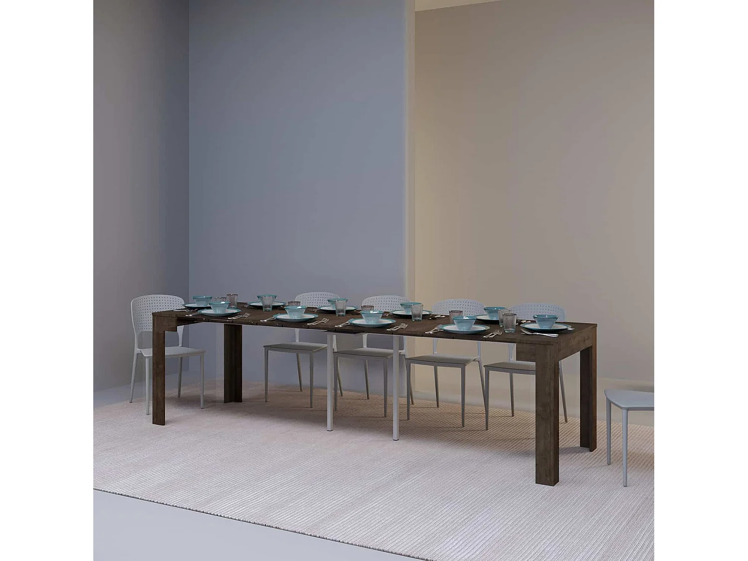 Console extensible 90x42/290cm Cayman noyer