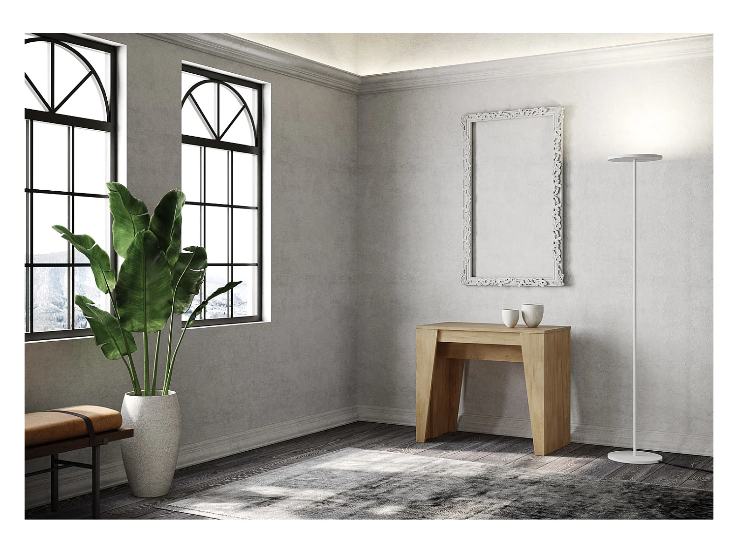 Console extensible 90x48/308 cm Anvar chêne nature