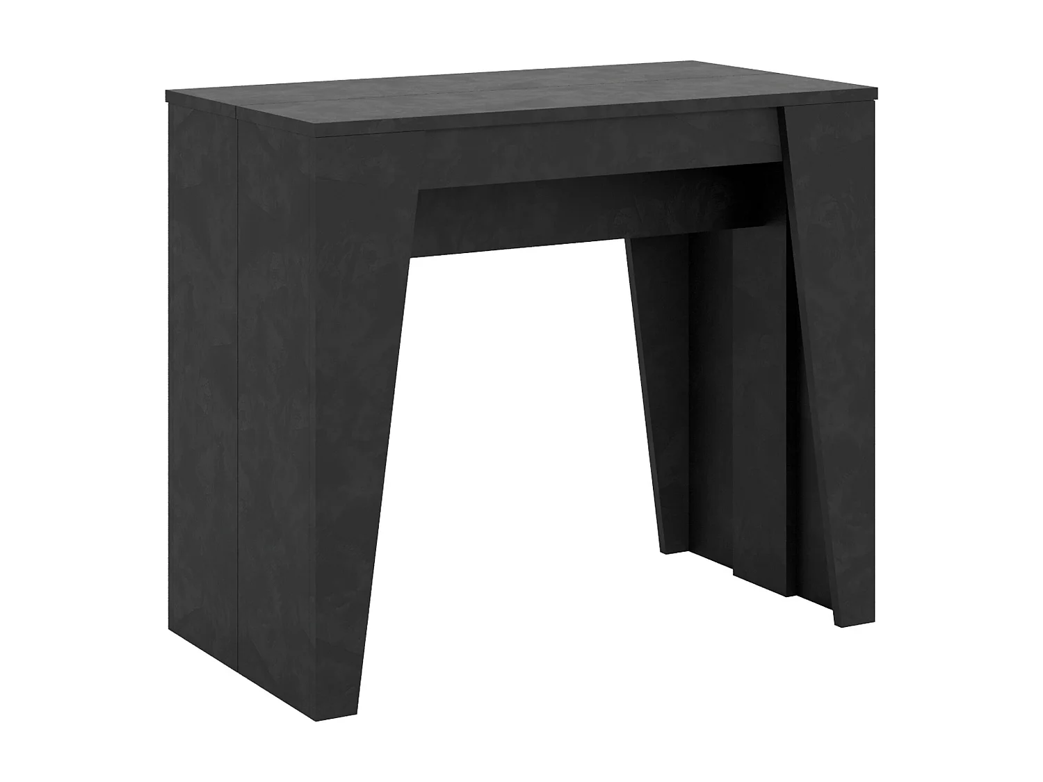 Ausziehbarer Konsolentisch 90x48/204 cm Anvar Small Effekt anthrazit gespachtelt