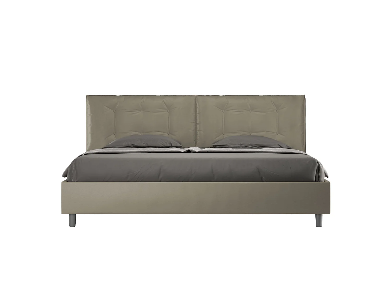 Lit king size coffre rembourré 200x200 similicuir cappuccino Annalisa Large