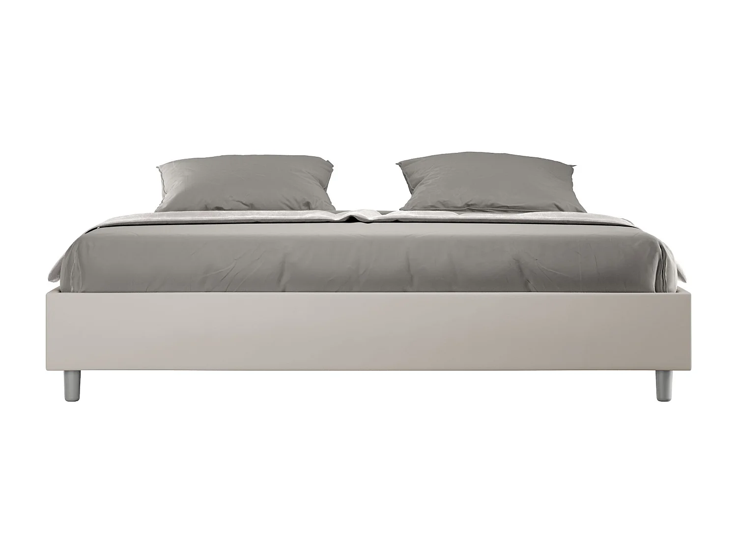 Gestoffeerd bed 200x200  met opbergruimte kunstleer taupe Azelia