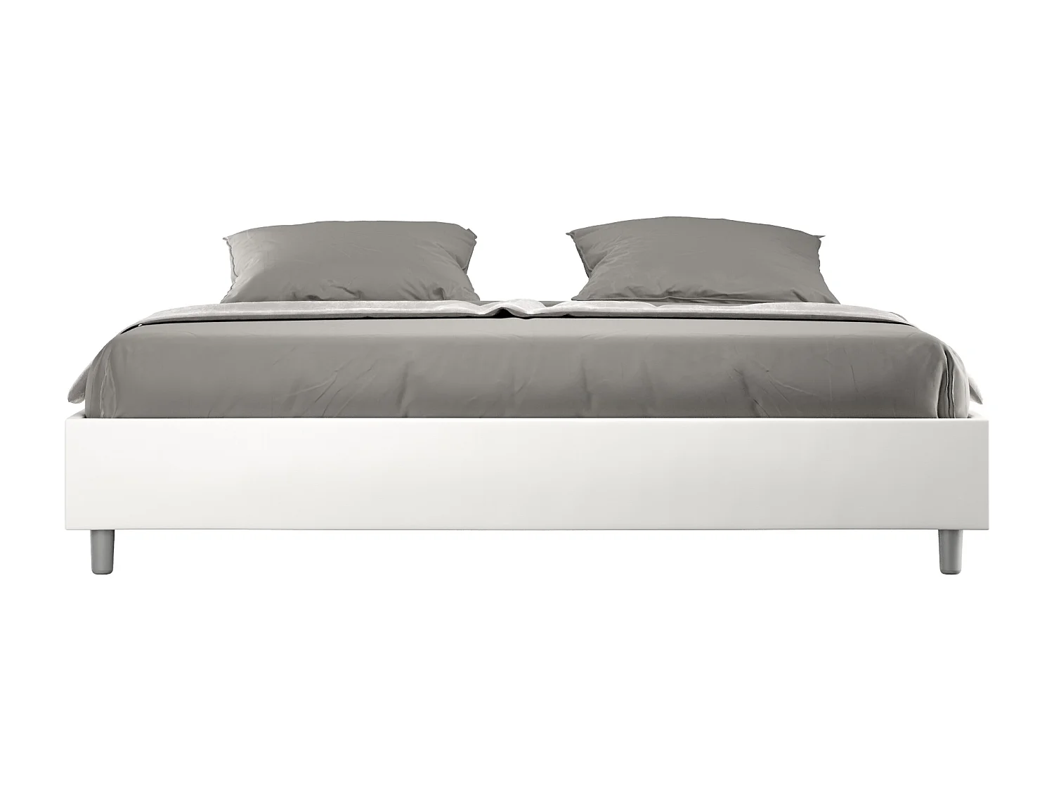 Letto contenitore imbottito 180x210 similpelle bianco Azelia