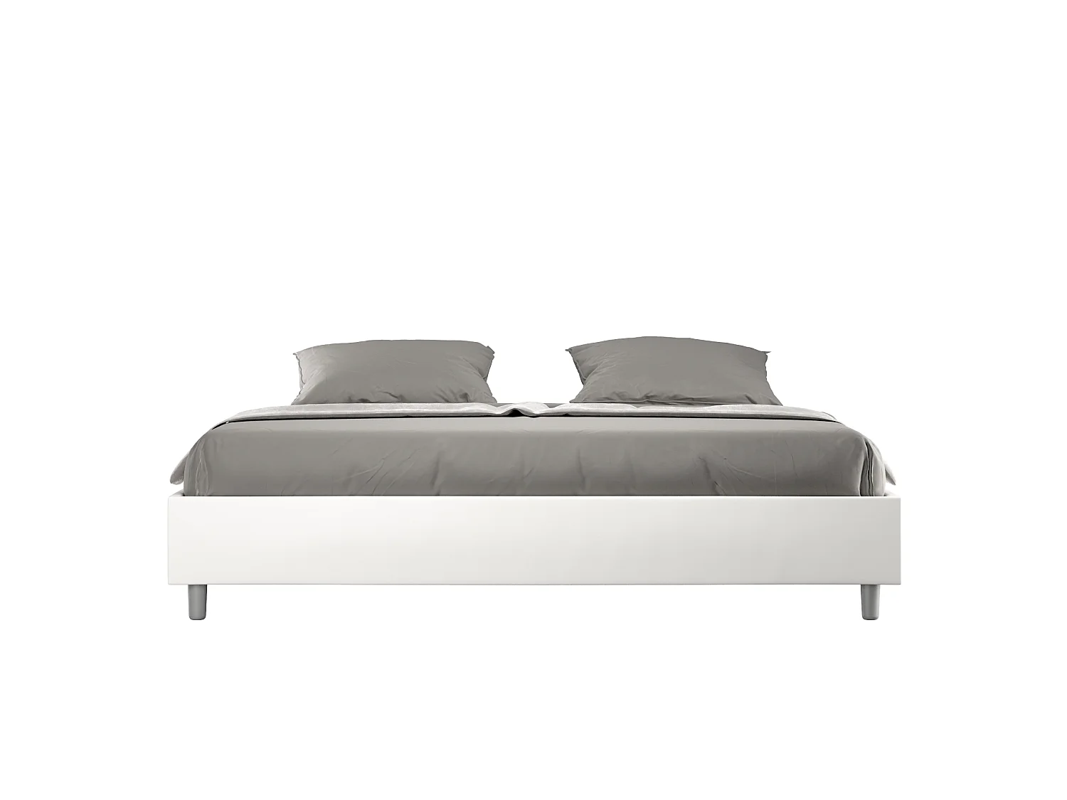 Cadre de lit king size coffre rembourré 200x200  similicuir blanc Azelia