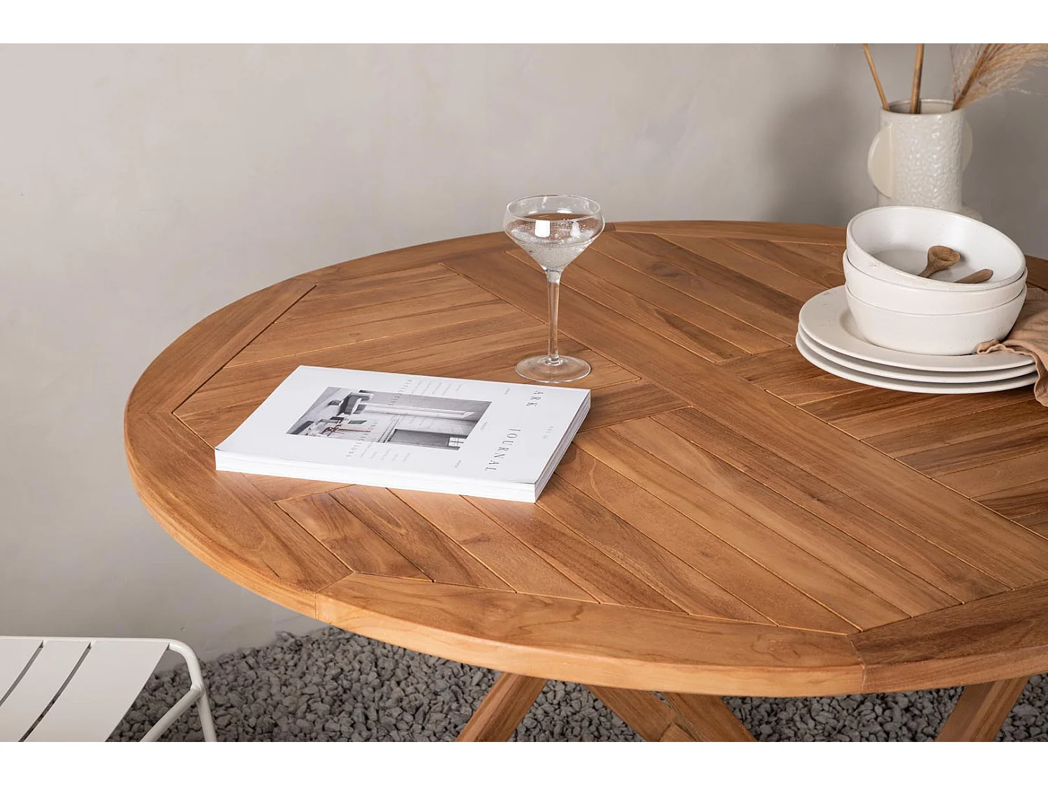 Kenya tuintafel Ø120cm teak.