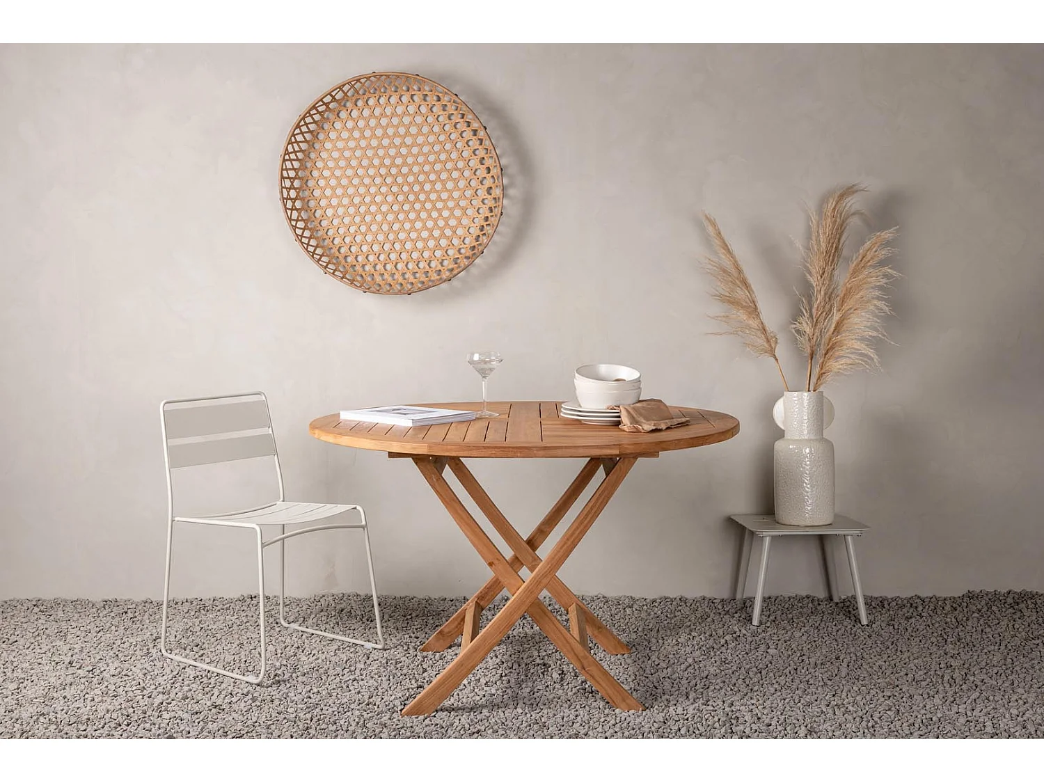 Kenya tuintafel Ø120cm teak.