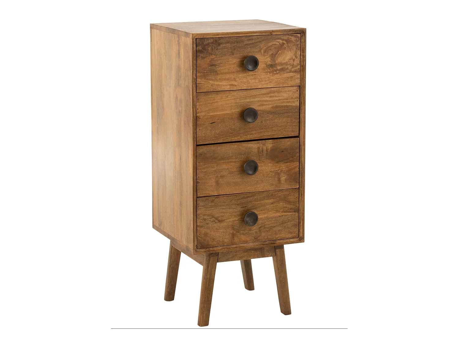 Chiffonnier 4 tiroirs bois de manguier marron Lysie L 40cm