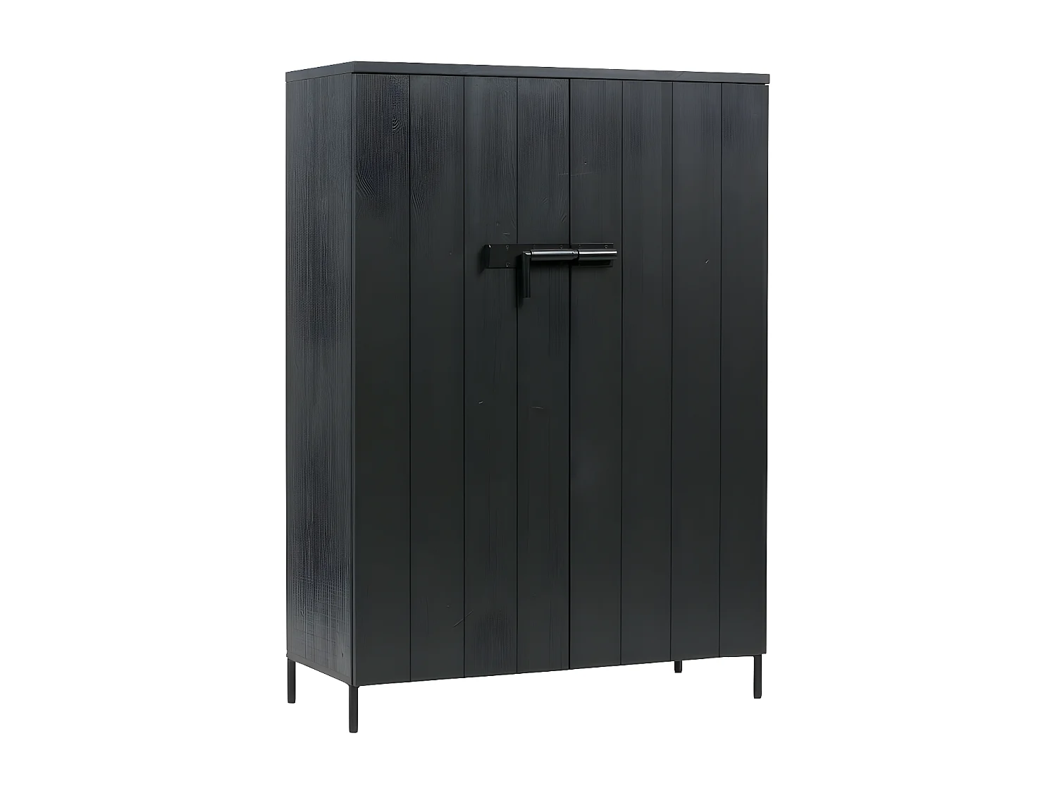 Armoire vintage en bois massif noir BETTY