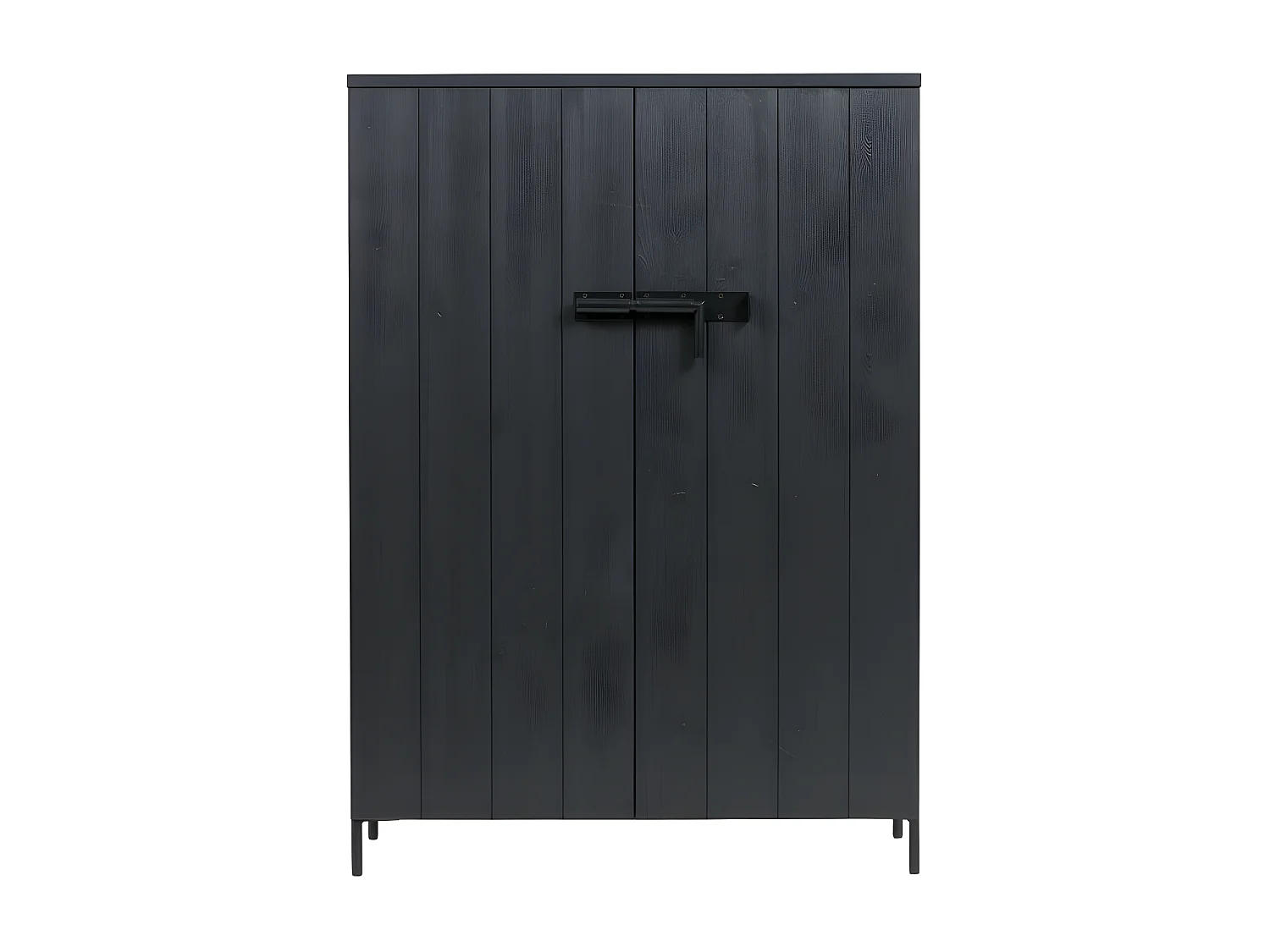 Armoire vintage en bois massif noir BETTY