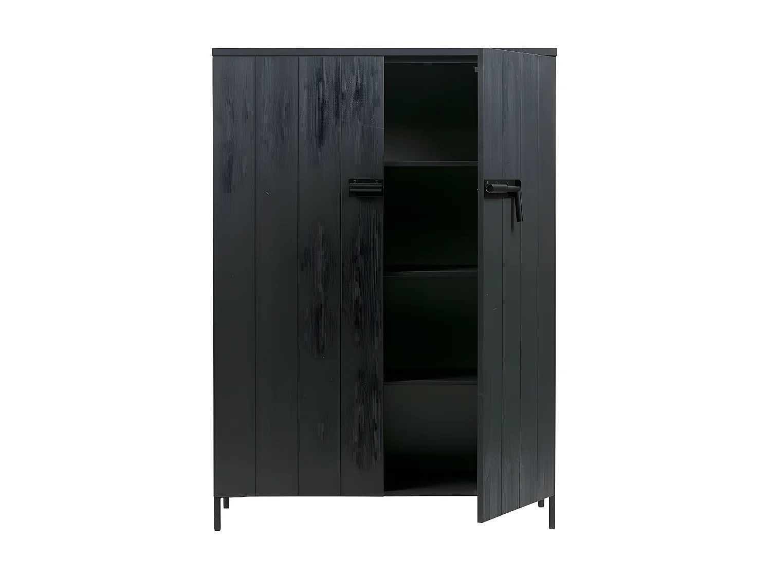 Armoire vintage en bois massif noir BETTY