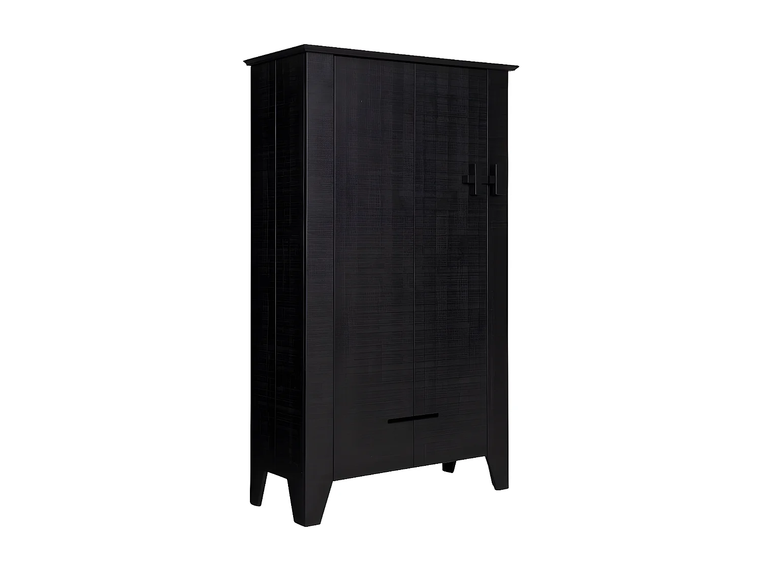 Armoire en pin massif noir style moderne YOUPI