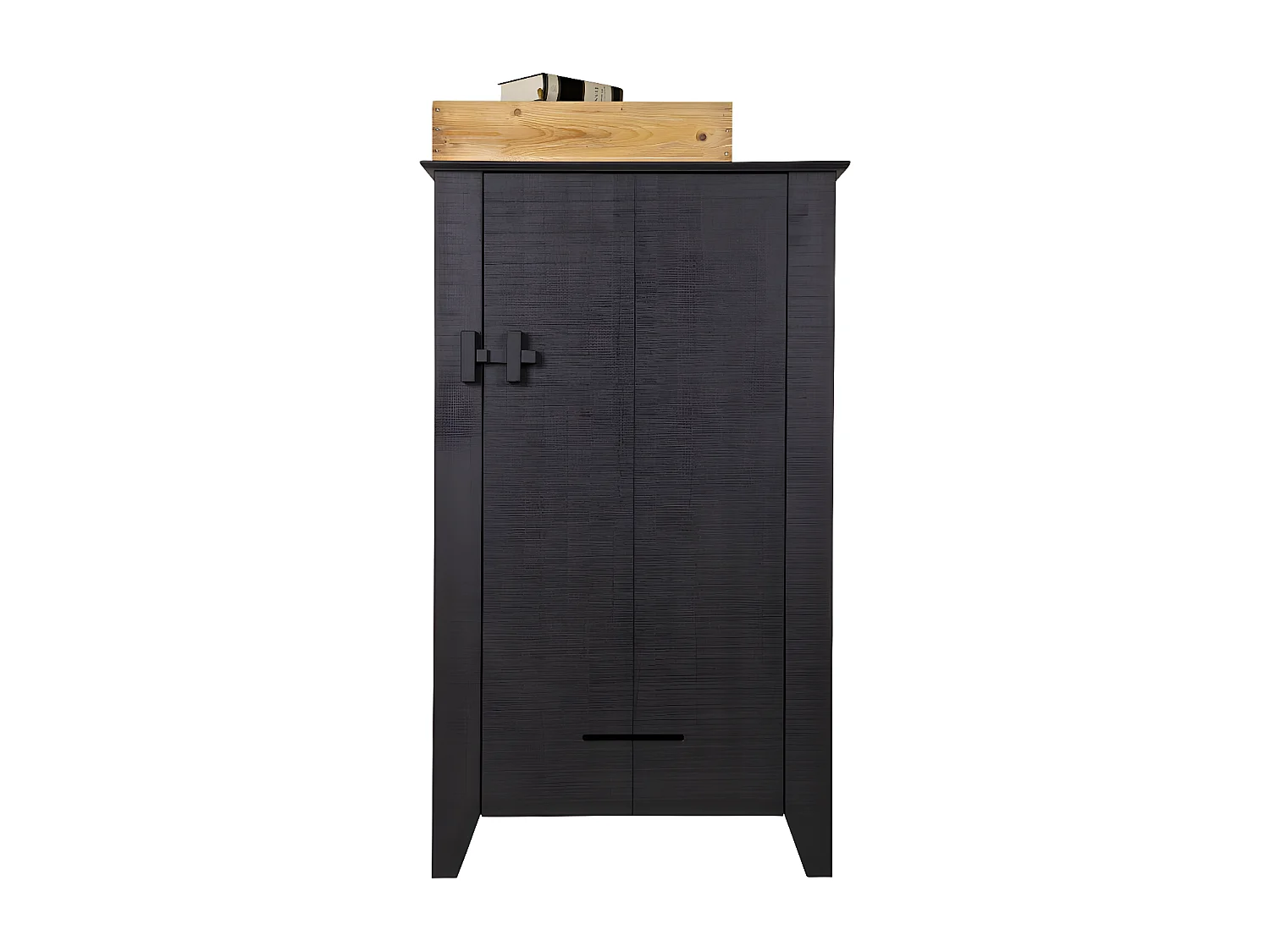 Armoire en pin massif noir style moderne YOUPI